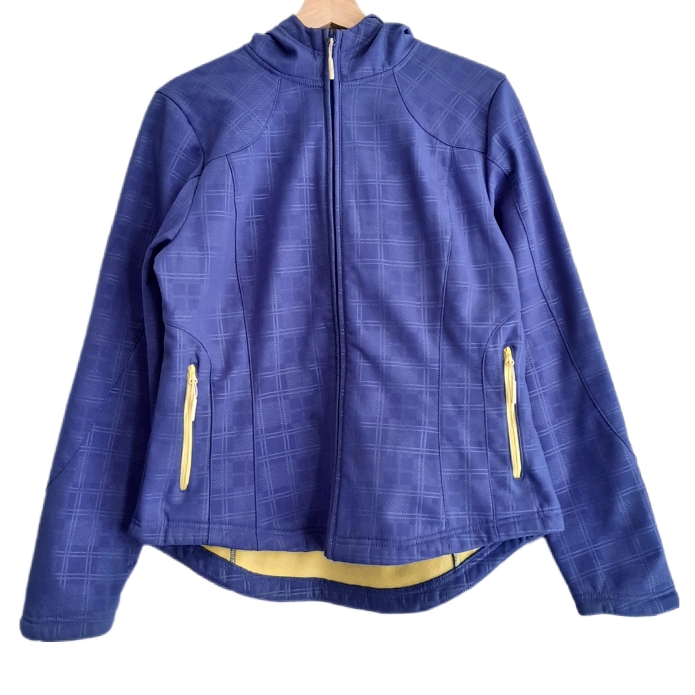 🍒 MONDETTA Fleece Layer Lined Full-Zip Jacket Casual Light Hoodie Purple Sz L